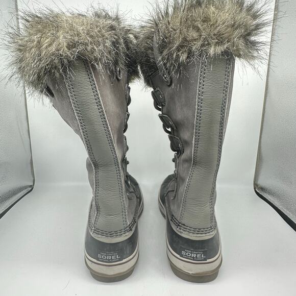 Sorel Joan of Arctic Fur Charcoal Gray Tall Winter Boot Womens Size 11 Gorpcore - Picture 11 of 15